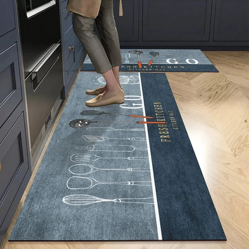 40x120cm Absorbent Velvet Bath Rug Non Slip Long Kitchen Mat Crystal Soft Carpet for Living Room Bathroom Entryway Floor Oasis Select