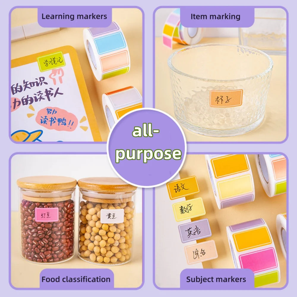 500 Waterproof Colored Labels Stickers Color-Coding Removable Labels Solid Colors Tags for Inventory Address File Classification Oasis Select
