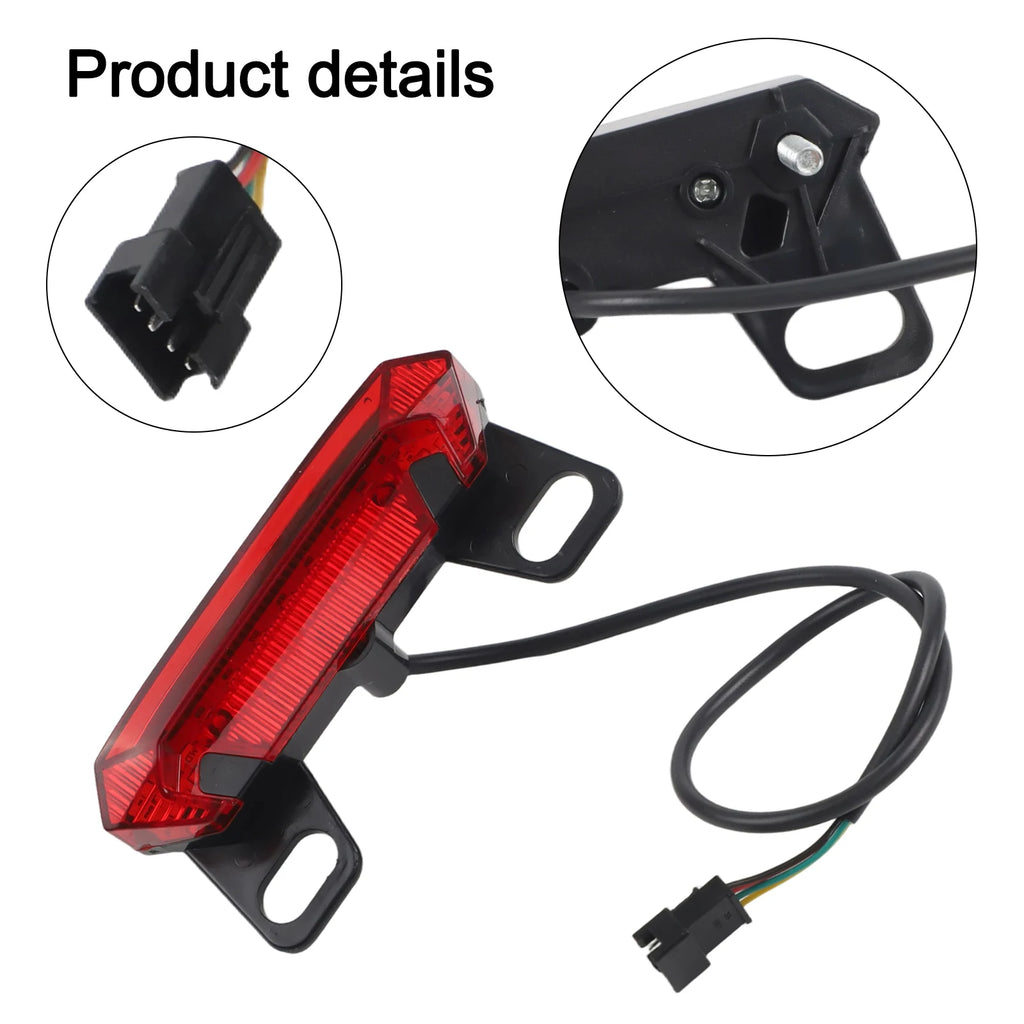For Electric Bicycle 36-60V Bicycle Light Ebike Rear Light 12*7*6cm Bicycle Safety Tail Light Brake Light Wiring Oasis Select