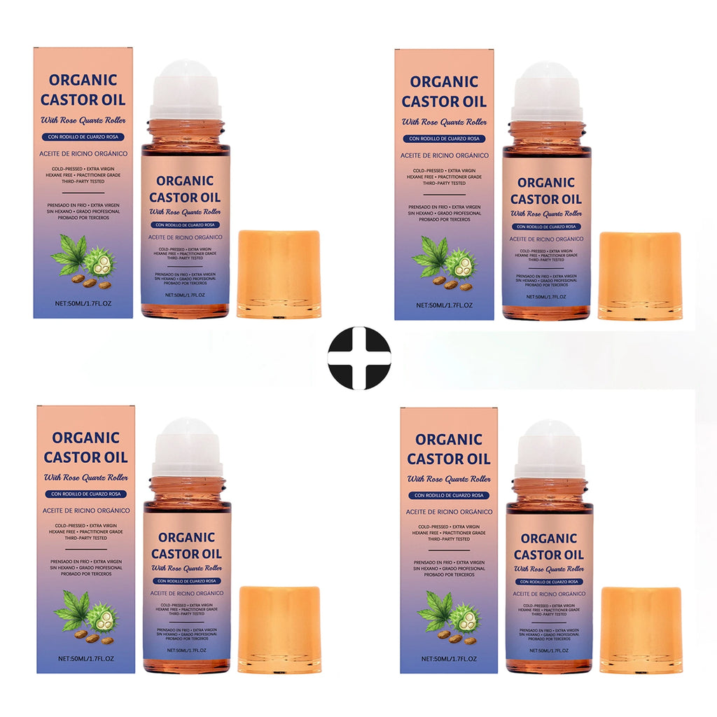 Tightening Body Castor Oil Roller Ball Lifting Reduce Fine Lines Improve Sagging Skin Brightening Moisturizing Nourish Massage Oasis Select 4 pcs x 50ml