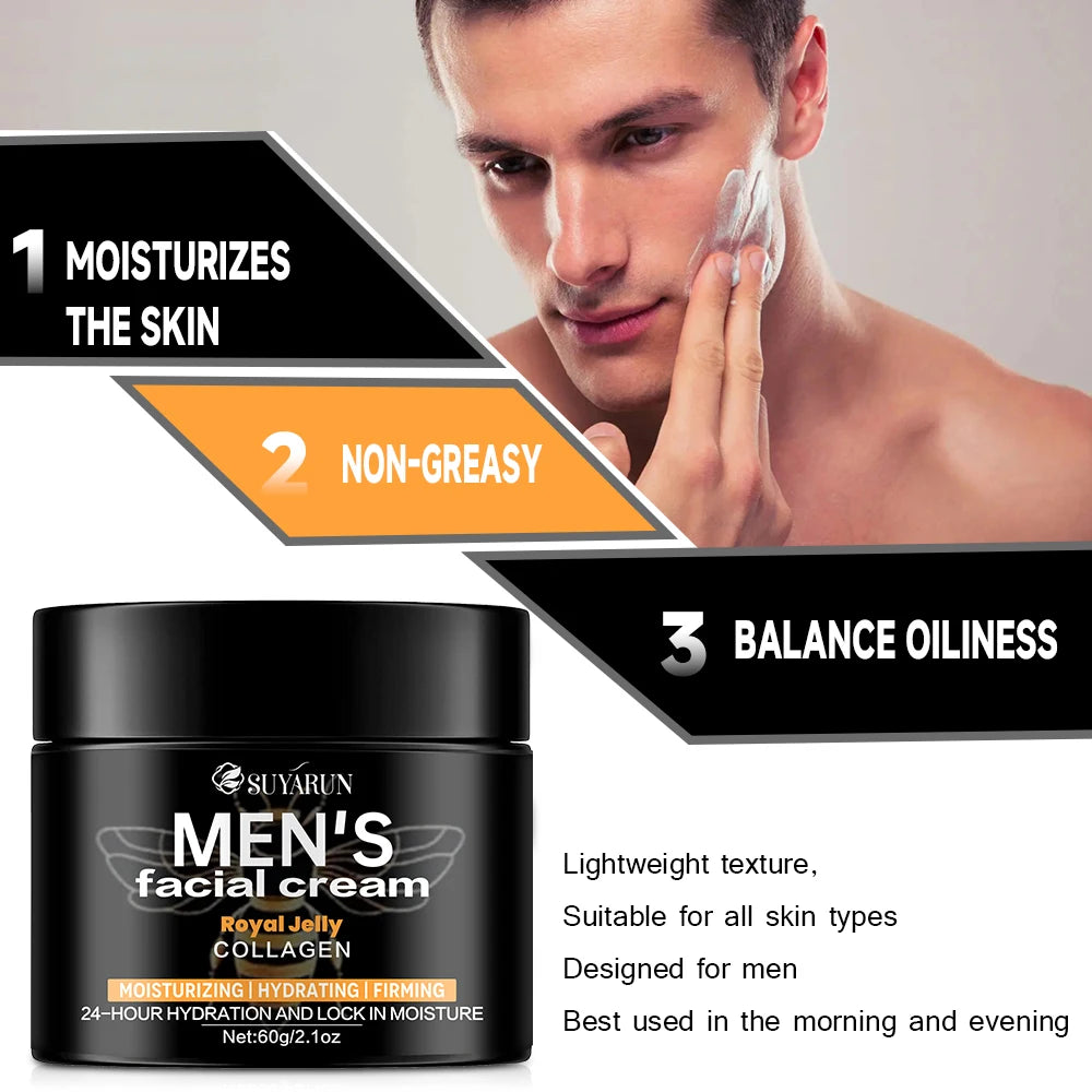 SUYARUN Royal Jelly Collagen Cream – Men's Anti-Aging Moisturizer