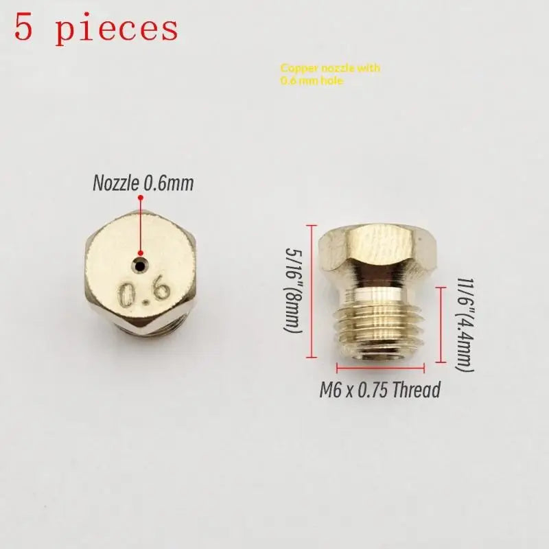 5PCS Burner Gas Hob LPG- Conversion Kits Jets 50 65 70 87 95 Brass Nozzle For Gas Stove Brass Nozzle Propane Injector Oasis Select A3