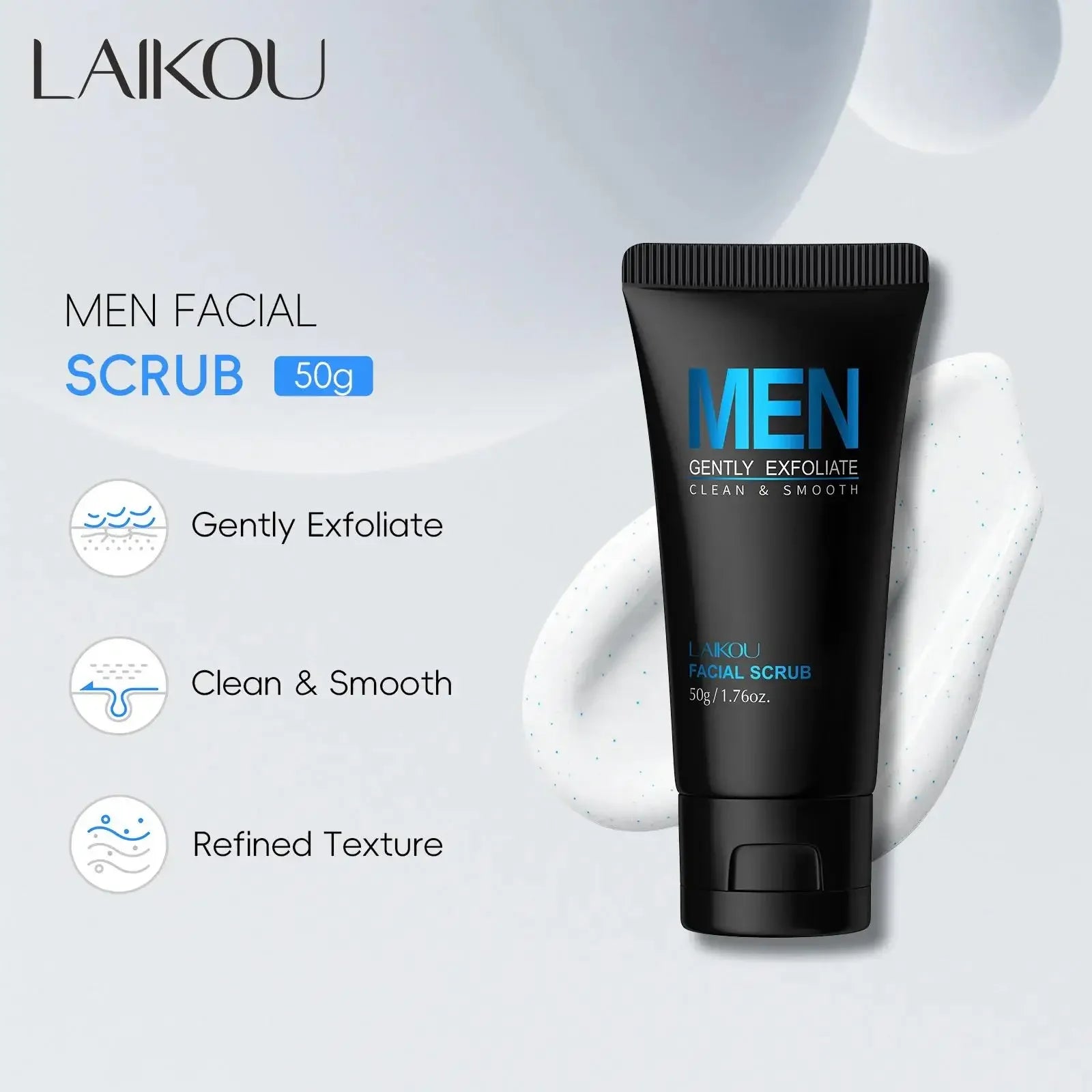 LAIKOU Men 2-in-1 Facial Scrub & Cleanser – 50g Exfoliator