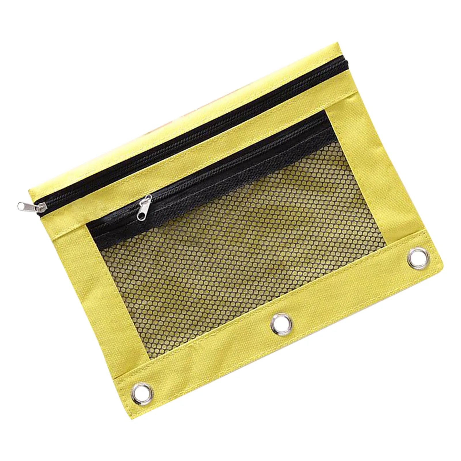 Colorful Double Layer canvas Cloth Zipper Paper File Folder Book Pencil Pen Case Bag File Document Bags Oasis Select YELLOW