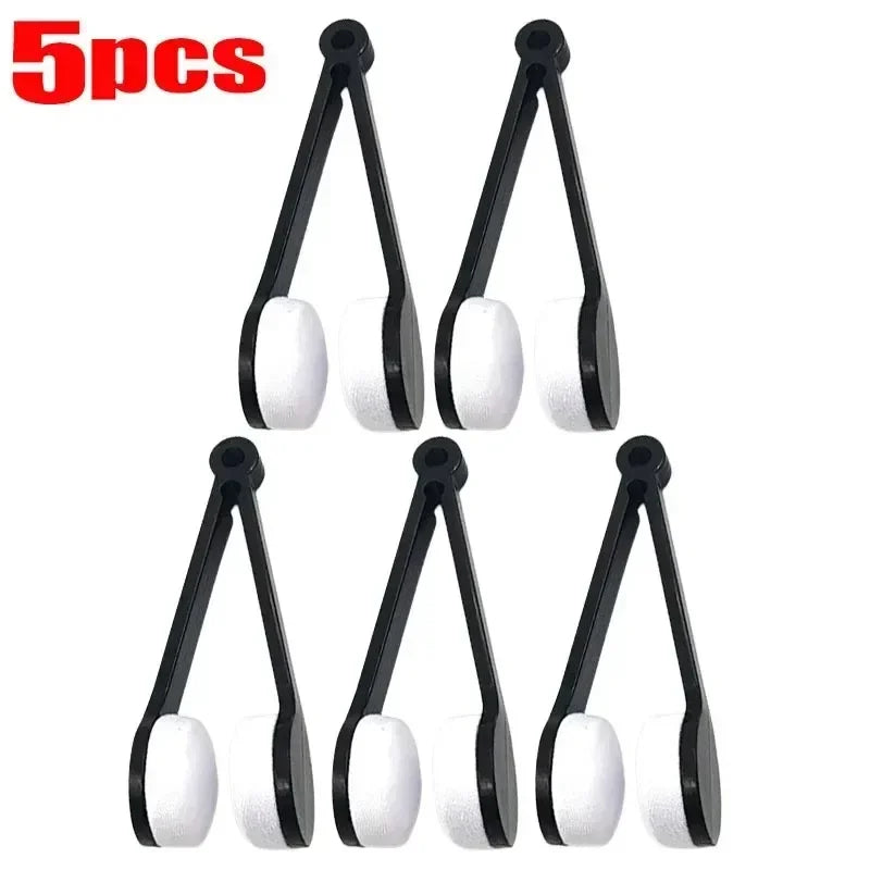 1/2/5pcs Portable Mini Glasses Cleaning Brush Multifunctional Mini Brush Microfiber For Sunglasses Wipe Cleaner Accessory Tools Oasis Select Black 5pcs