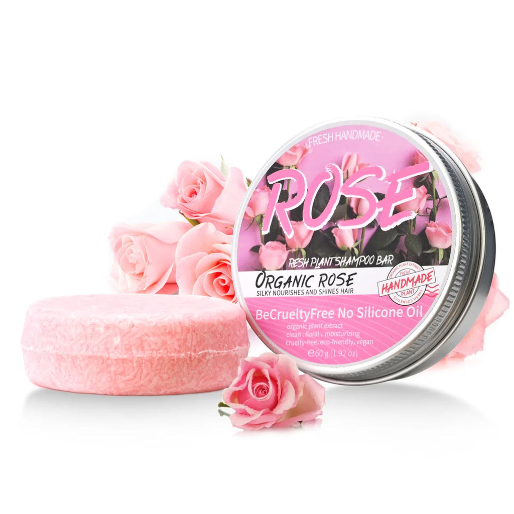 Organic Rose Essential Oil Shampoo Bar – Cleanse & Moisturize