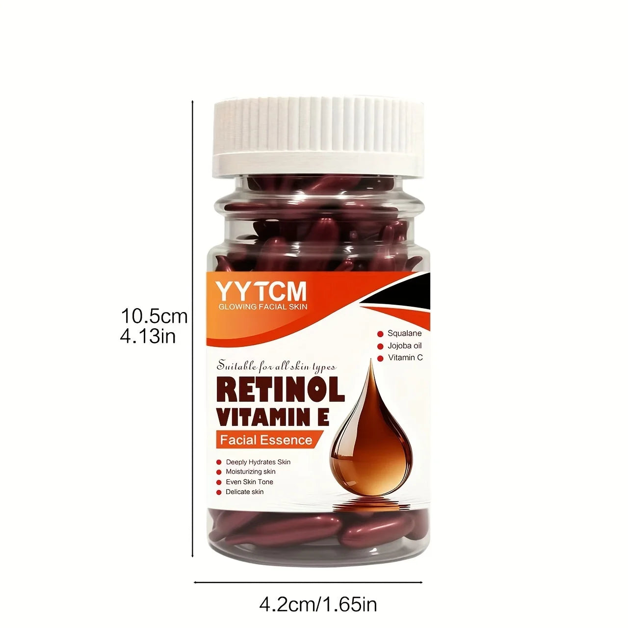 Retinol Vitamin E Deep Moisturizing Capsule Essence, Hydrates, Firms, and Smooths Skin, Contains Plant-Based Squalane, Vitamin C, Deep Moisturizing and Brightening Skin Essence (0.4Gx90 Capsules)/Bottle-1 Bottle Oasis Select