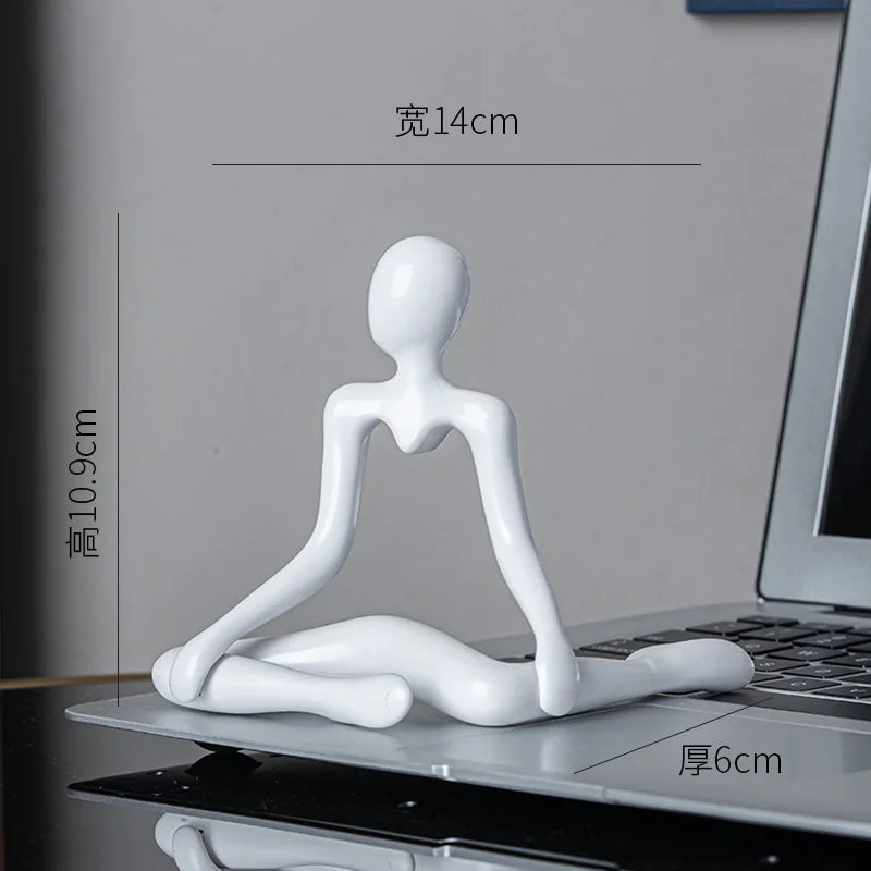 Abstract Figure Thinkers Plastic Crafts Cute Little Ornaments Room Decorations Oasis Select B white