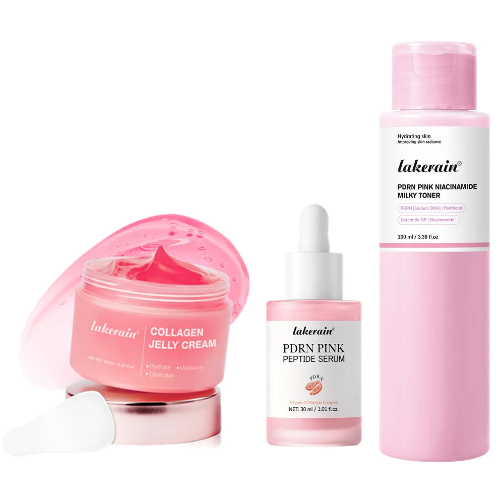 Salmon DNA PDRN Collagen Jelly Cream & Niacinamide Toner Set Skincare Set Oasis Select 3pcs1set