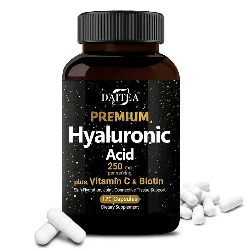 Hyaluronic Acid 250mg + Biotin & Vitamin C – 3-in-1 Capsules Hyaluronic Acid Supplement Oasis Select 120 count-1 bottle