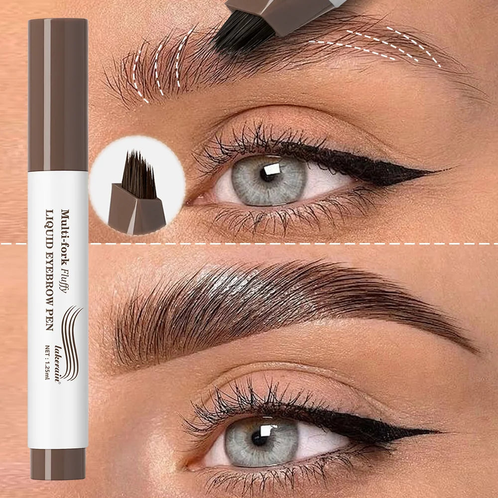 Long Lasting 4D Eyebrow Pen Multi Forks Liquid Pen Tip Fine Sketch Liquid Tattoo Brow Waterproof Precise Makeup Oasis Select