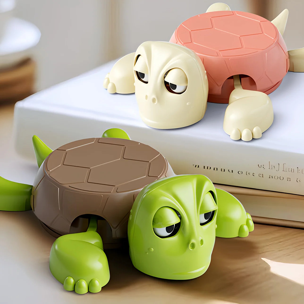 1pc Funny Turtle Coaster with "Oops!" Sound - Interactive Prank Toy for Desk, Novelty Office Home Decoration Gift Oasis Select