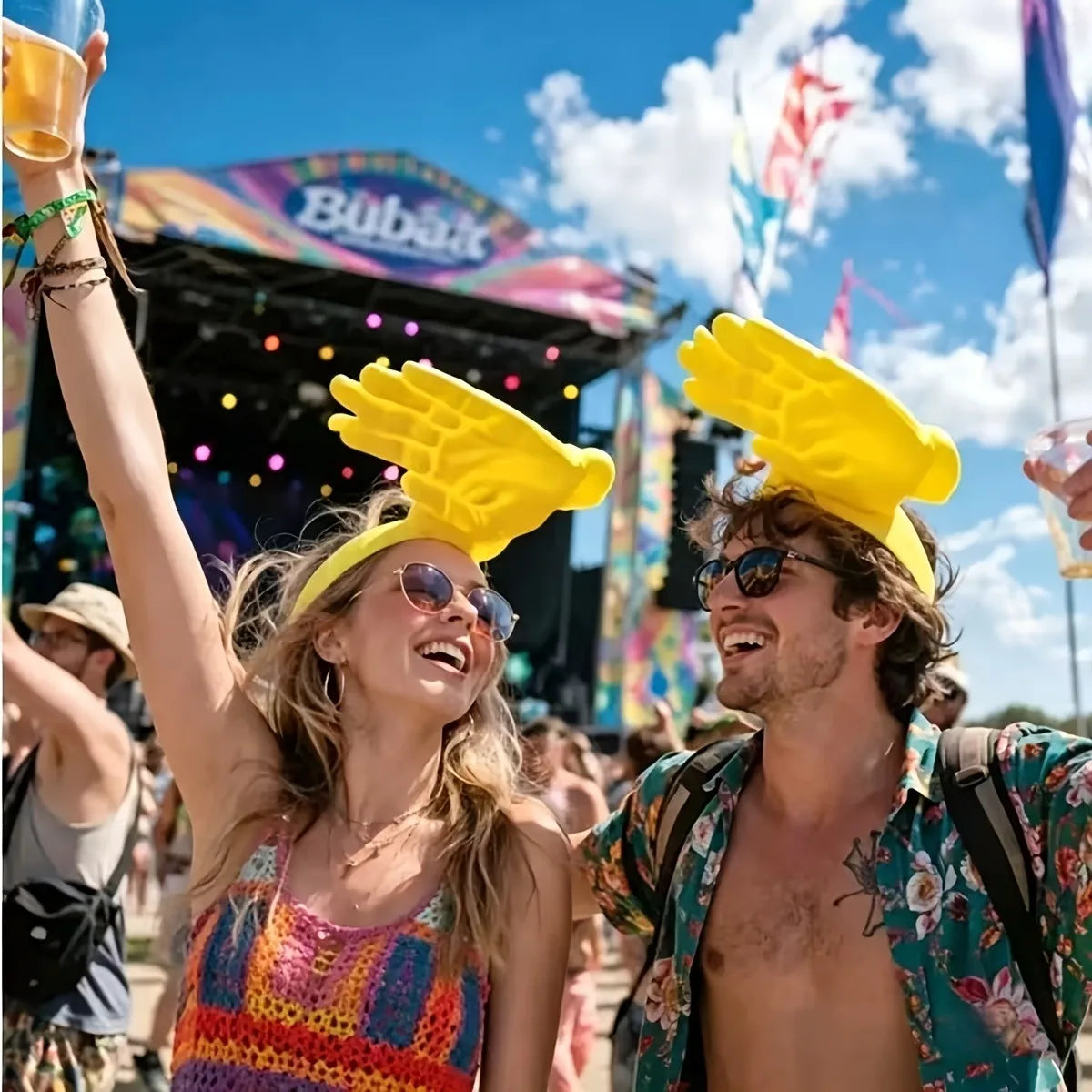 Novelty 3D Palm Sun Hat Funny Hand Shape Sun Visor Unisex Sun Shield For Outdoor Stadium Spectator Beach Concert Party Travel Oasis Select