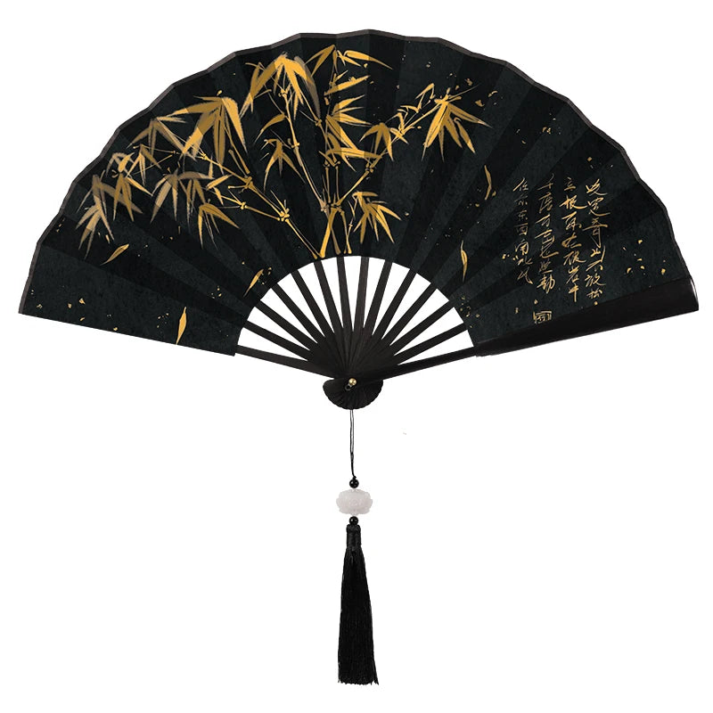 Ancient-style Hanfu Folding Fan Chinese-style Folding Portable Fan Summer Horse-faced Skirt Folding Fan Oasis Select