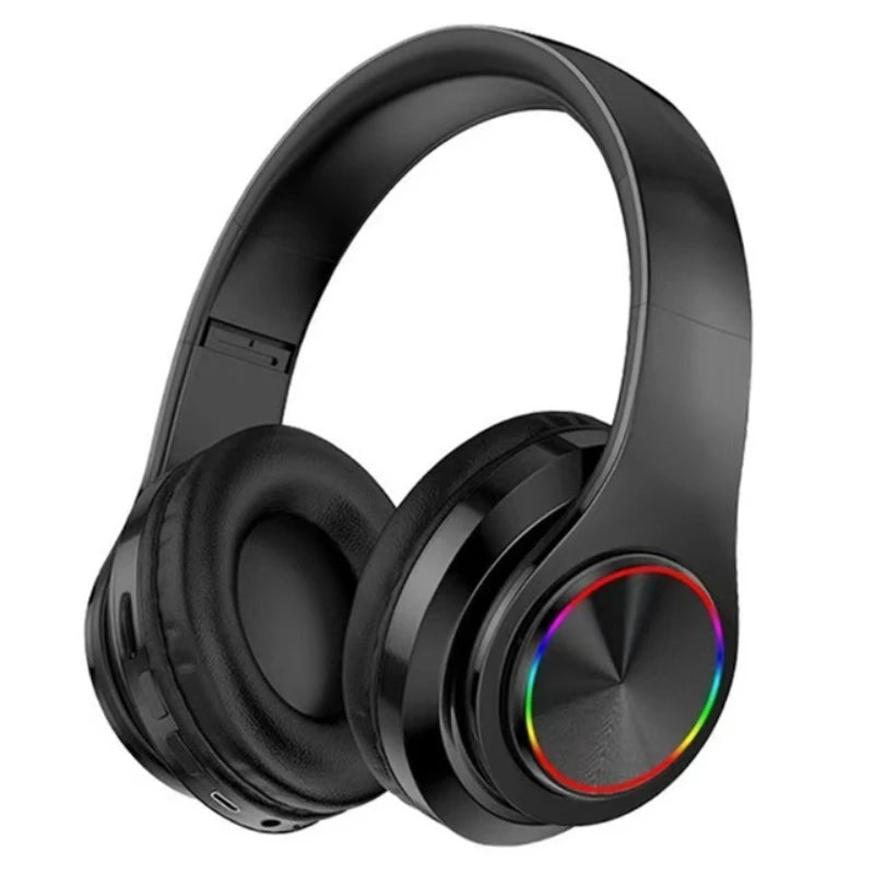 B39 Bluetooth Headphones RGB Lighting Noise Cancellation Foldable Headsets Over Ear Stereo HIFI Sports Headset TF Music Player Oasis Select black
