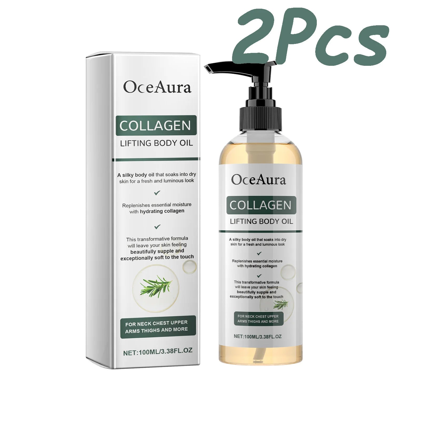 Collagen Lifting Body Oil Hydrating Tightening Whole Body Massage Essential Oil Lifting Firming Body Oil for Dry Skin Moisturize Oasis Select 200ml Boxed