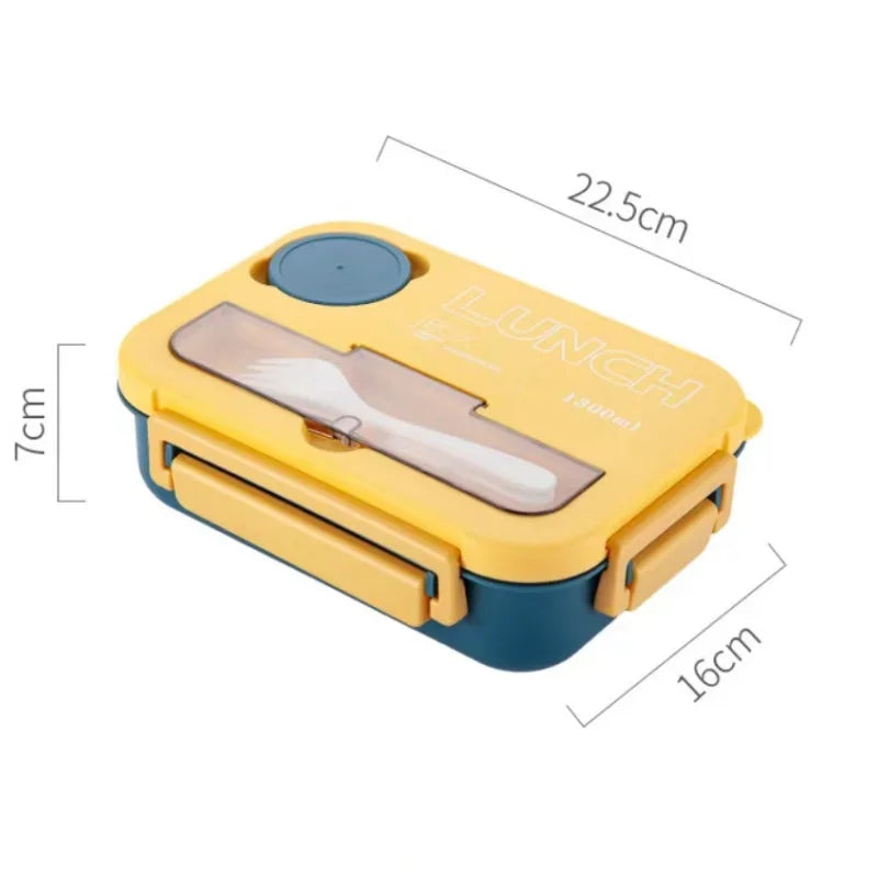Student Lunch Box Double-layer Portable Compartment with Lids Leak-Proof Microwave Food Storage Carrying Handle Bento Boxes Oasis Select