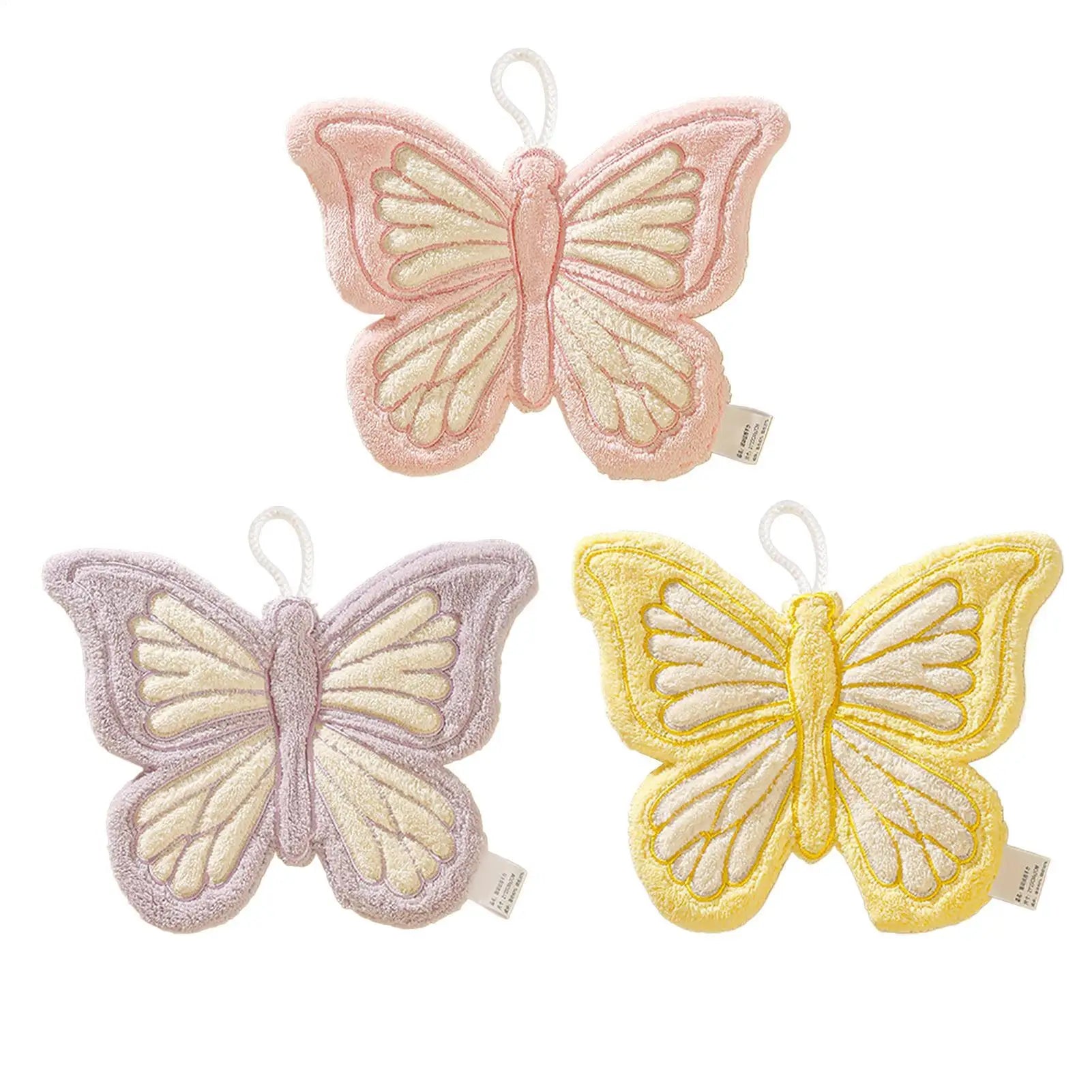 Hand Towels Butterfly Shape Absorbent Kitchen Towel Soft Towel Hanging Towels Handkerchief Towels Home Wash Hand Towels Oasis Select