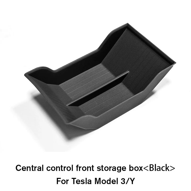 For Tesla Model Y 3 2021 2022 2023 Center Console Storage Box Central Armrest Organizer Tray Interior Accessories Organizer Oasis Select Black front box