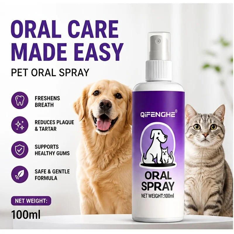 Pet Oral Care Breath Spray Fresh Oral Hygiene Mist Gentle Lightweight Formula Easy Spray for Dogs And Cats Oasis Select