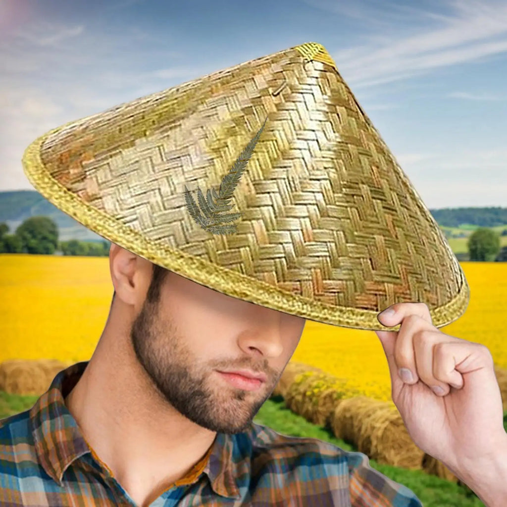 Chinese Retro Straw Hat Fisherman Hat Handmade Weave Straw Bucket Hat Tourism Rain Dance Props Cone Fishing Sunshade Hat Oasis Select