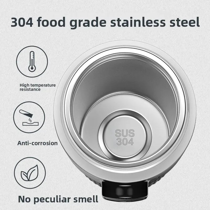 12V 24V Electric Heating Car Kettle 500ML Heater Cup Stainless Steel Fast Heat Water Cup for SUV Truck Camping Travel Kettle Oasis Select
