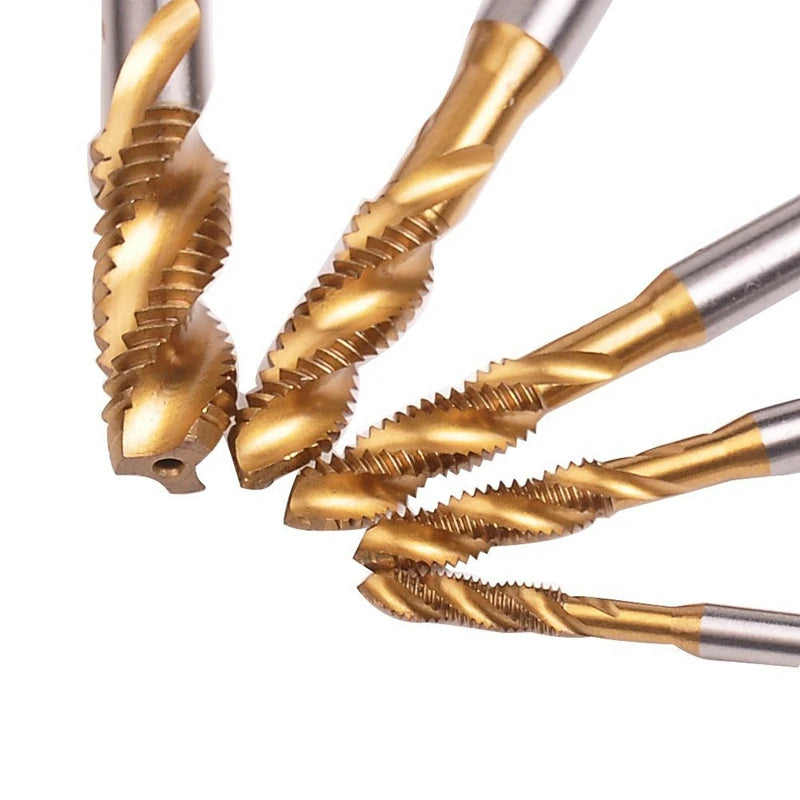 Spiral Pointed Taps Tapping Thread Forming Tap Hss 5Pc Metric Spiral Fluted Machine Screw Tap M3 M4 M5 M6 M8 Oasis Select