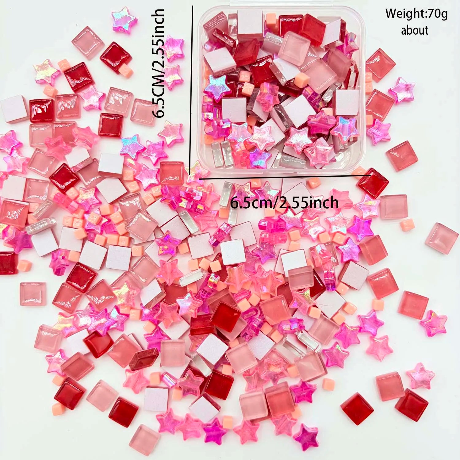 1 Box Glitter Multicolor Mosaic Tiles Handmade Craft Mosaic Crystal Glass Supplies Art Mosaic Making Home Decor Oasis Select E