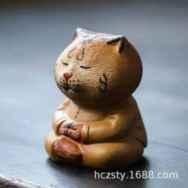 Zisha Tea Pet Tiger Meditating Tiger Handmade Cute Tiger Knocking Hair Ornament Cultivated Tea Play Decoration Tea Чаепитие Oasis Select