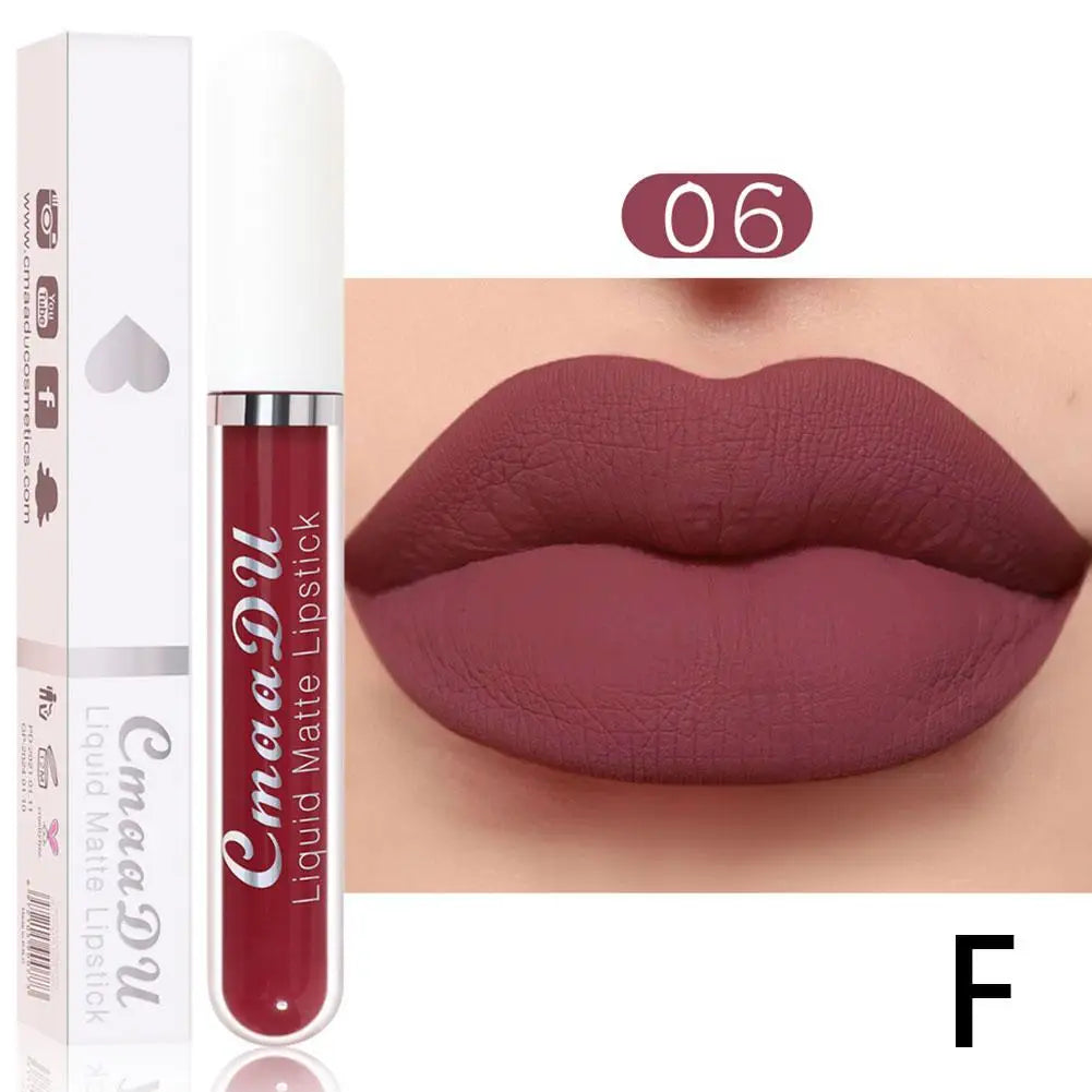18 Color Waterproof Liquid Matte Lipstick Long Lasting Sexy Red Moisturizing Lip Gloss Velvet Non-Stick Lip Tint Makeup Cosmetic Oasis Select 06