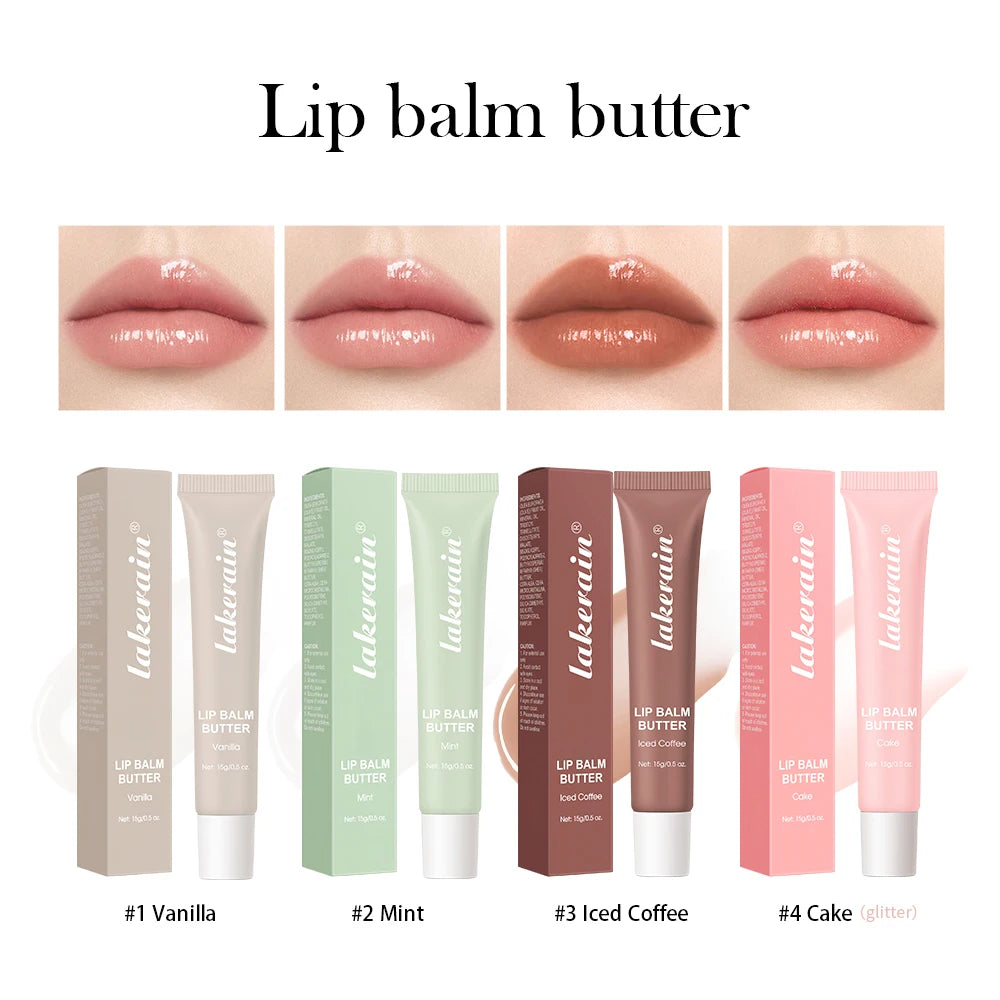 Lip Balm Moisturizing Mirror Lip Gloss Lip Vanilla Pink Sugar Coffee Cake Smell Lipstick Transparent Oil Makeup Lips Care Oasis Select 4pcs1set