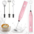 USB Electrical Milk Frothers Electric Handheld Blender with Mini Coffee Maker Whisk Mixer for Coffee Cappuccino Cream Foamer Oasis Select 3 in 1 Pink