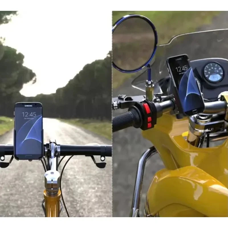 Universal Metal Motorcycle Phone Holder Aluminum Alloy Anti-Slip Bracket GPS Clip Adjustable Phone Stand for 4-6.5inch Phone Oasis Select