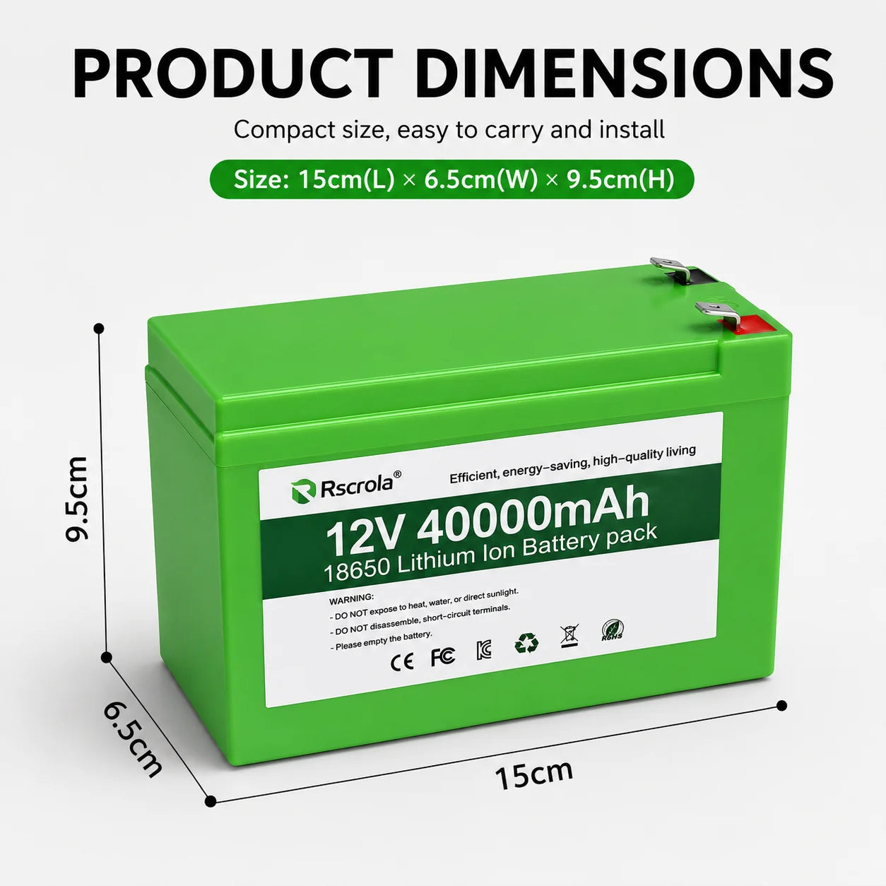 12V Rechargeable Li-ion Battery Pack 20000mAh 30000mAh 40000mAh Portable Power Supply for Electric Sprayer Backup Solar System Oasis Select