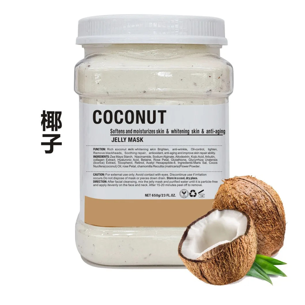 500g/650g Milk Seaweed Jelly Mask Powder Small Particles Marine Algae Moisturizing Mask Mud Softening Skin Improving Roughness Oasis Select 650g Coconut