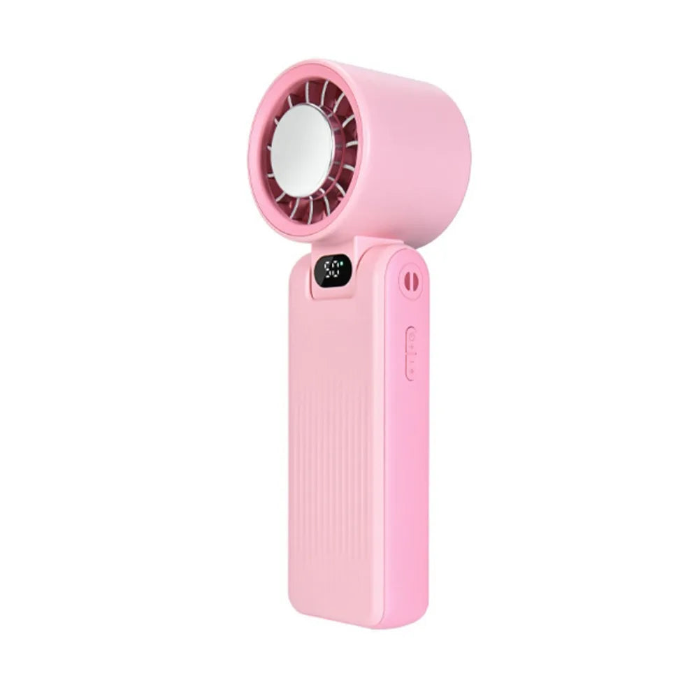 LED Digital Display Portable Handheld Fan Adjustable Wind Speed 3600mAh Battery Strong Wind Fan 100 Wind Speeds Oasis Select Pink