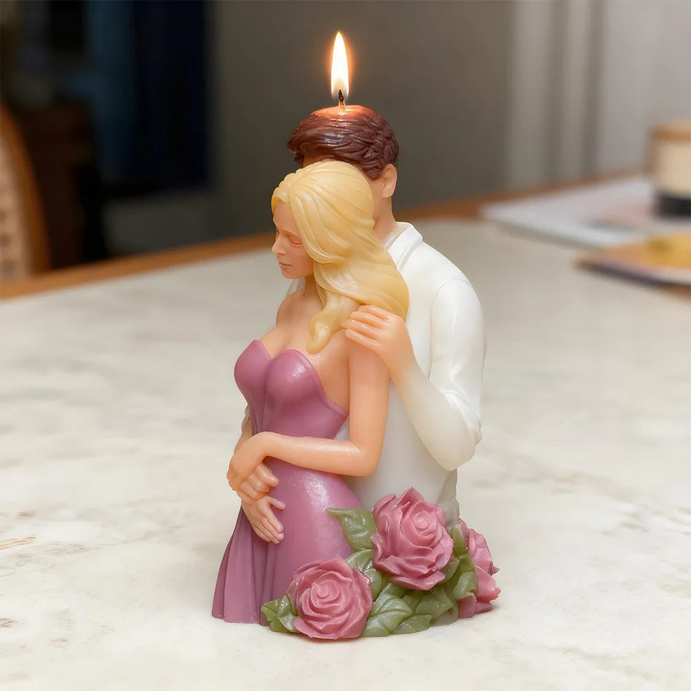 Romantic Valentine's Day Couple Candle Mold, 3D Angel Couple, Easy To Demould DIY Aromatherapy Craft Tools Oasis Select