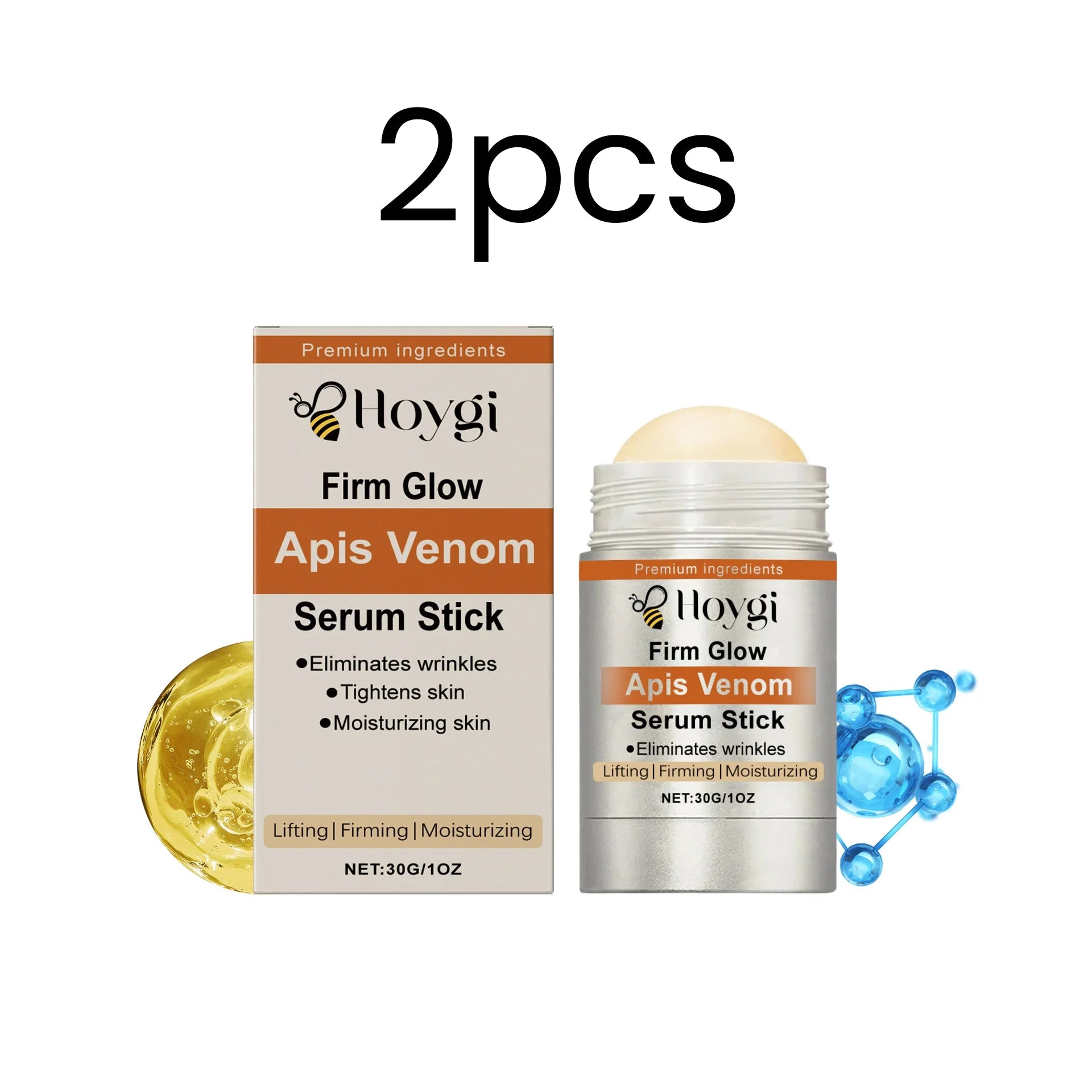 Hoygi Bee Venom Facial Serum Stick – Anti-Aging & Firming 30g Facial Serum Stick Oasis Select 2pcs