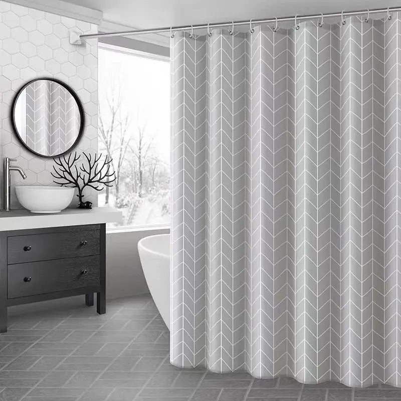 Eco Friendly PEVA Waterproof Bath Curtain Rustproof Grommets Leaf Design Modern Bathroom Decor Set Includes Hooks Oasis Select L 100x180cm
