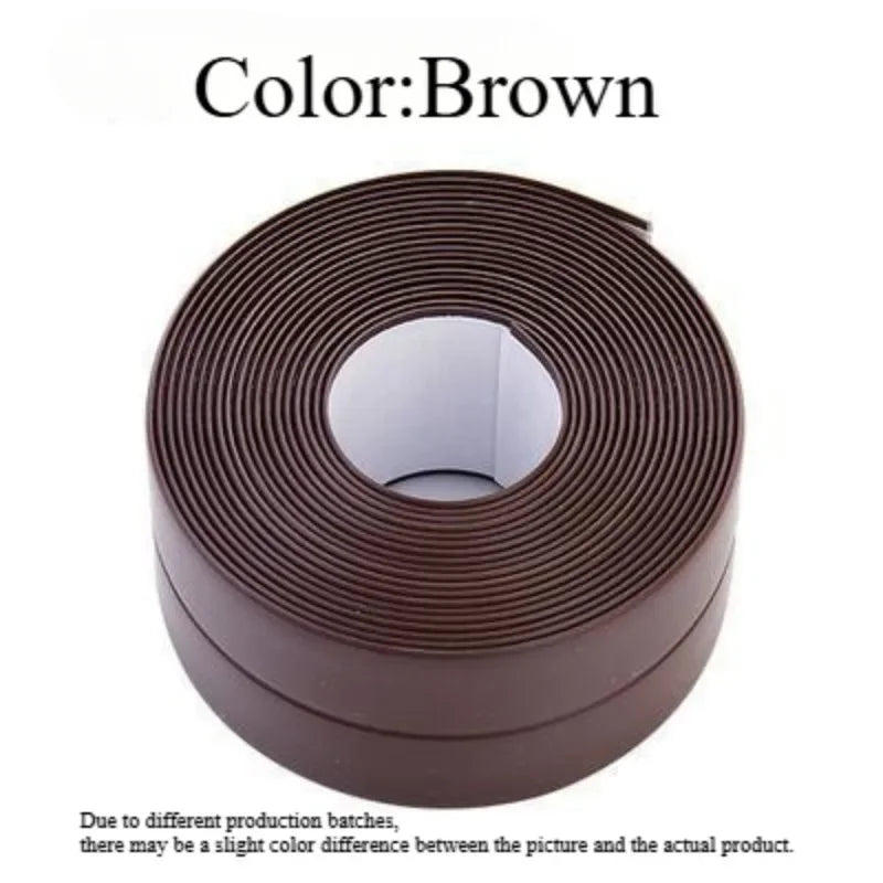 1 Roll of Waterproof White PVC Self-Adhesive Tape - Perfect for Bathroom, Sink & Kitchen - Super Strong Stickiness! Oasis Select Brown 3.2m 2.2cm