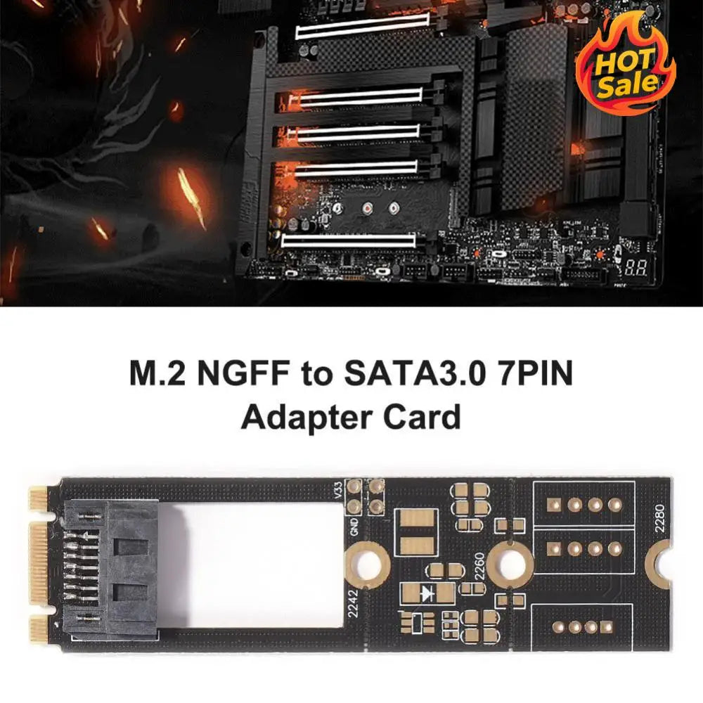 M.2 NGFF to SATA3.0 7PIN Adapter Card M.2 NGFF to SATA3.0 7 Pin Converter Adapter Board Card for 2242 2260 2280 SDD Connector Oasis Select