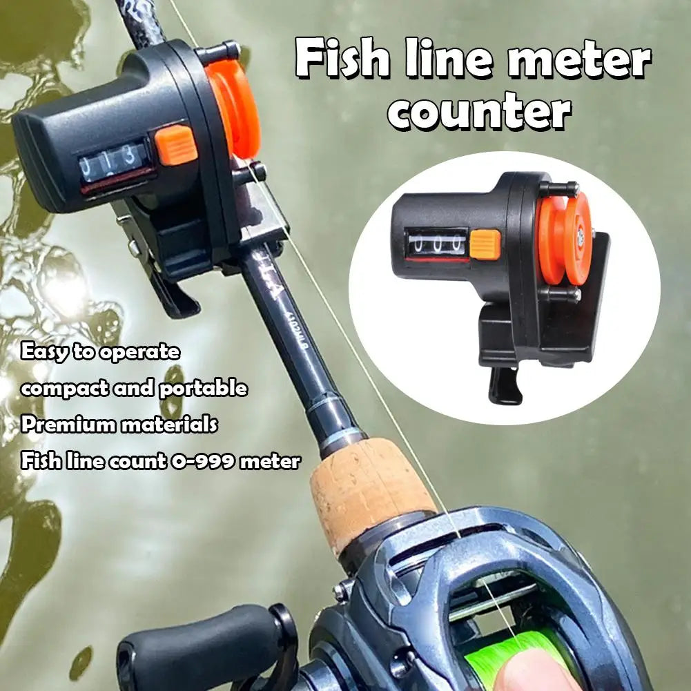 Deep Sea Fishing Line Counter Digital Display 0-999 Meters Raft Fishing Gear Ship Fishing Meter Recorder for Fishing Equipment Oasis Select