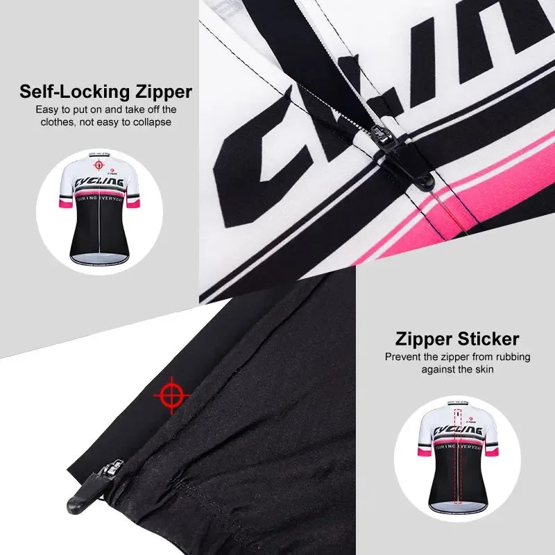 X-TIGER Cycling Jerseys Women's Sun Protection Riding Jersey Summer Breathable MTB Bicycle Jerseys Racing Bike Short Sleeve Oasis Select