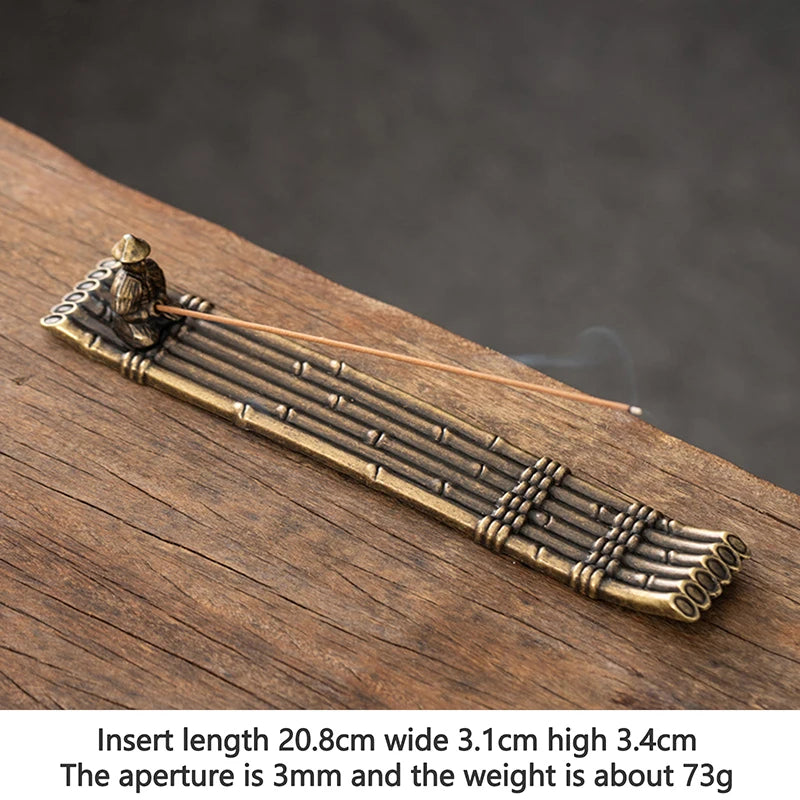 Creative Incense Holder Incense Holder Boat Old Men Fishing Japanese Style Incense Stick Burner Aromatherapy Ornament Home Decor Oasis Select A1