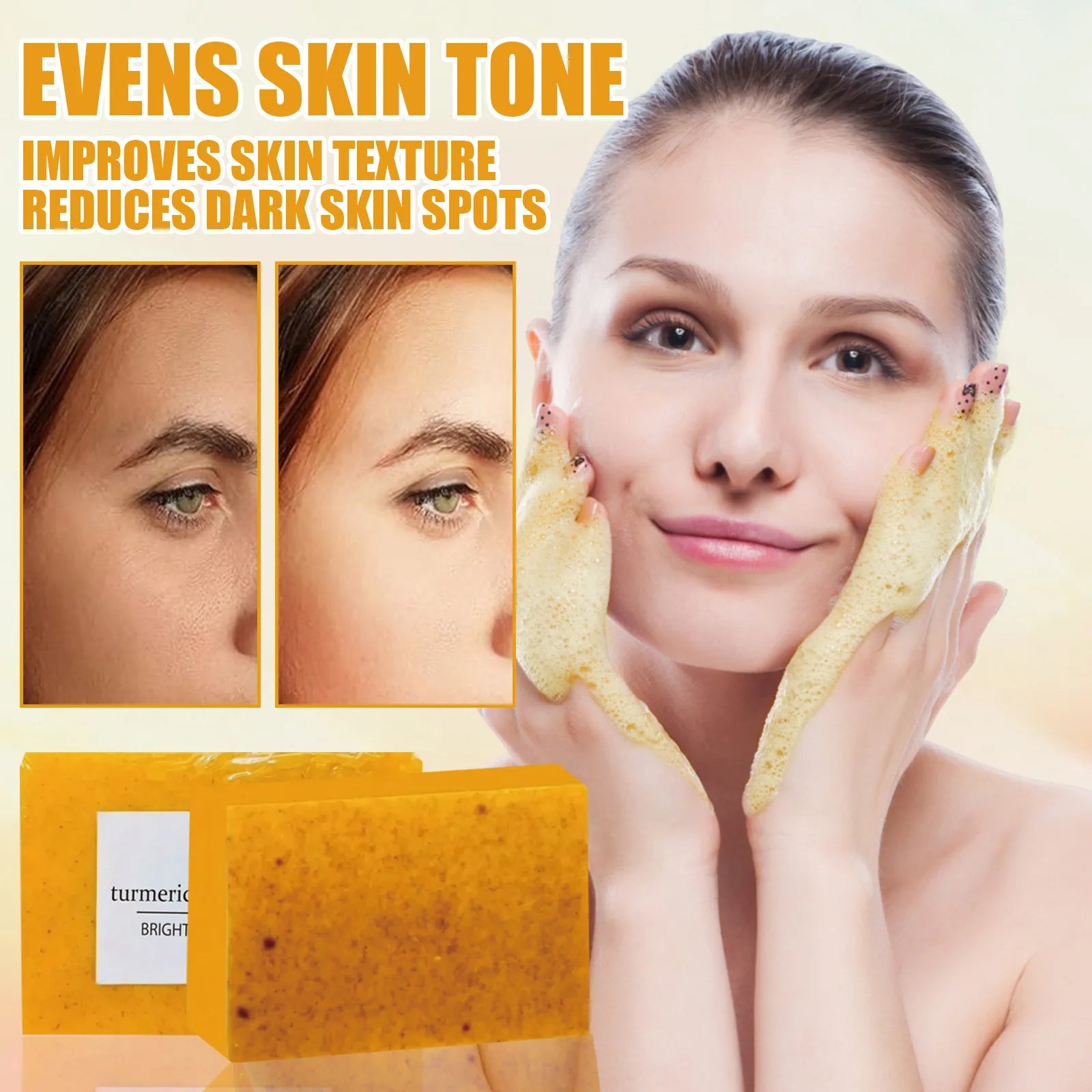 Lemon Turmeric Kojic Acid Soap Orange Evens Skin Tone Skin Brightening Soap Moisturise Smooth Your Skin Bath Soap Body Face 2024 Oasis Select