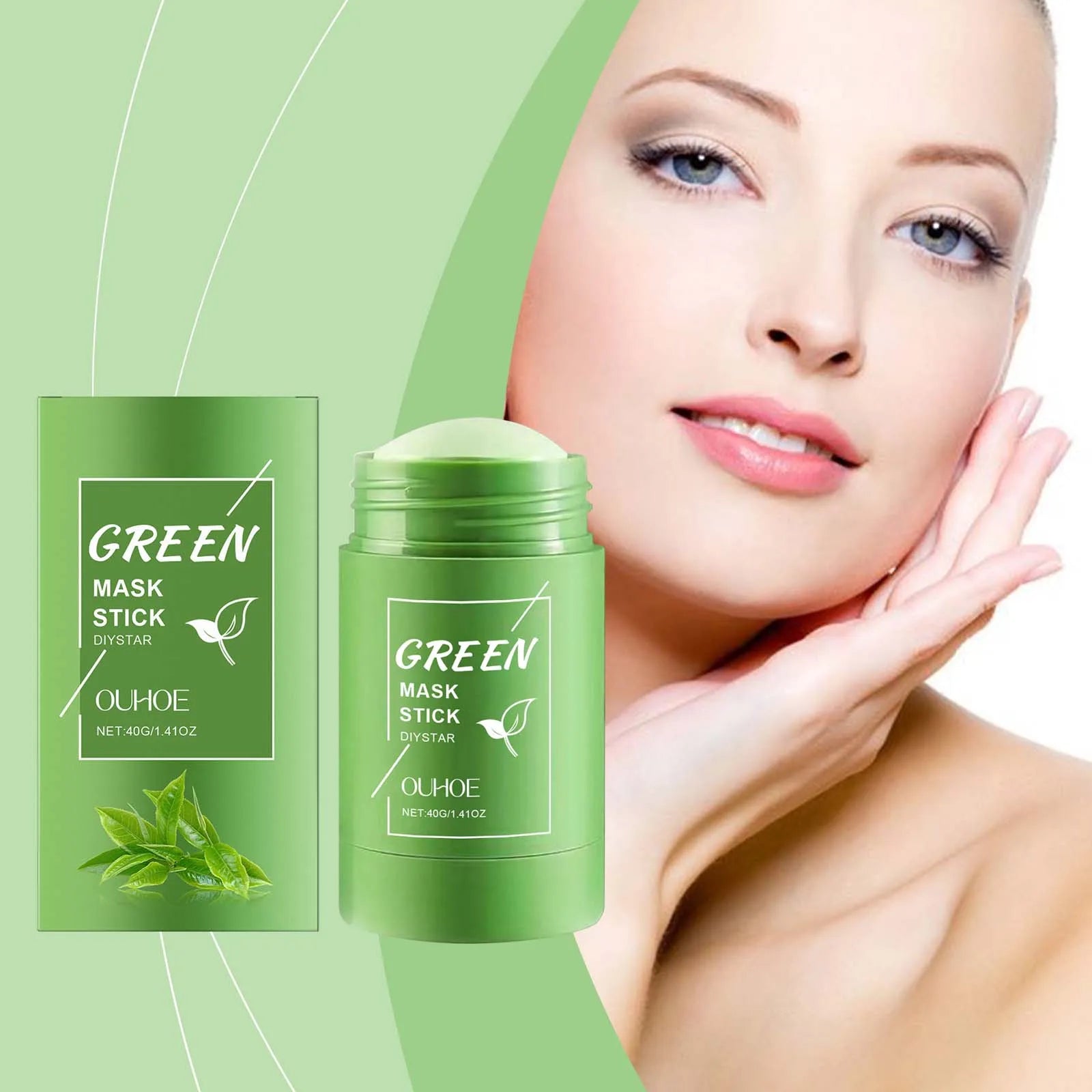 Face Clean Mask Green Tea Cleansing Stick Mask Smear Acne Shrink Blackhead Moisturizing Deep Cleansing Mask Film 40g Pores Oasis Select