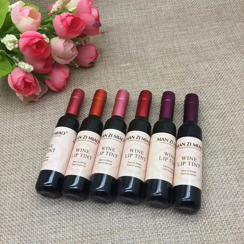 2023 Lipstick Lipgloss Waterproof Long Lasting Lovely Tint Wine Bottle Shape Lip For Women Makeup Gloss Red Sexy Cosmetic Oasis Select