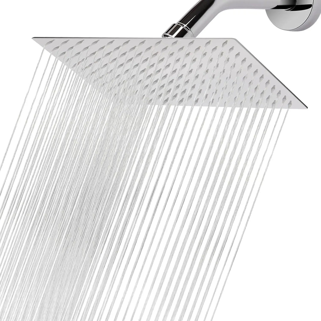 New 1Pcs SUS304 Stainless Steel Ultra Thin Waterfall Rectangular Top Shower Pressure Boosting Design Spa Bathroom Shower Head Oasis Select