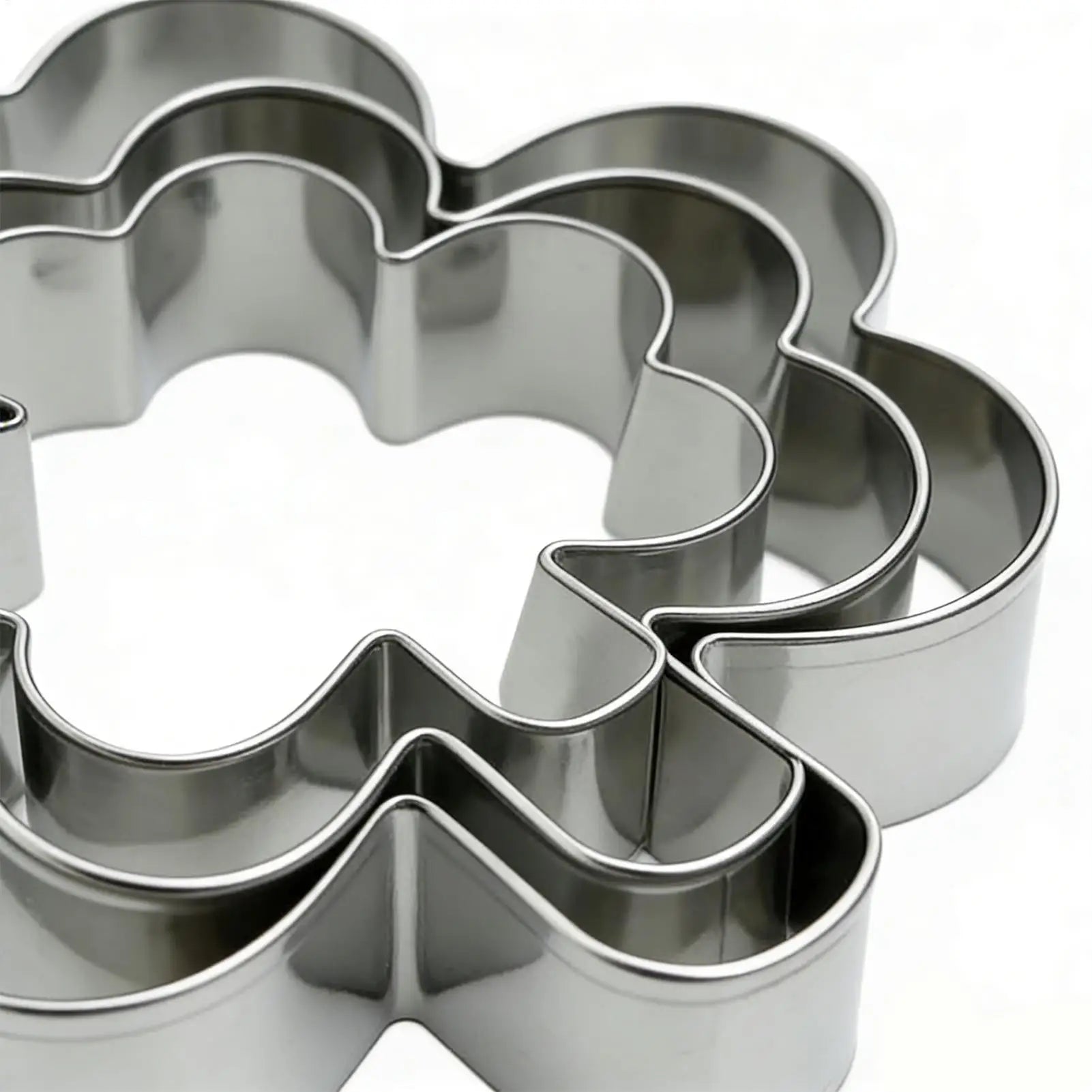 3Pcs Cookie Cutter Patrick's Day Clover Shaped Stainless Steel Mold DIY Cake Sugarcraft Pastry Biscuits Mould Baking Tool Oasis Select