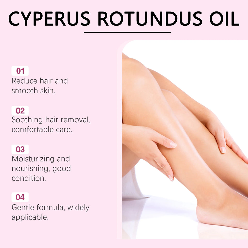 Cyperus Rotundus Oil Body Hair Remover Armpit Leg Arm Reduces Hair Growth Moisturizes Gentle Care Essential Oil for Smooth Skin Oasis Select